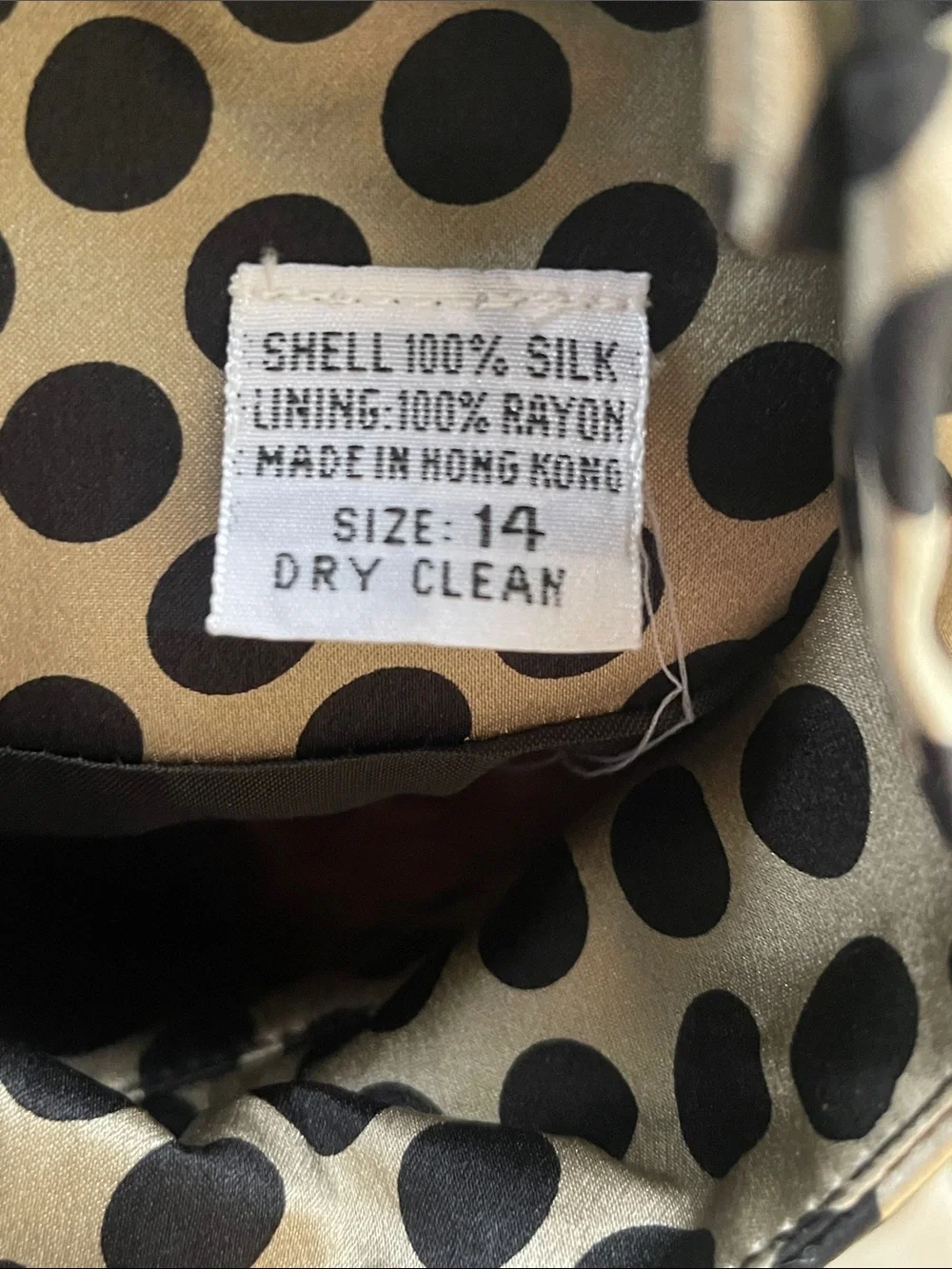 Albert Nipon Polka Dot Long Sleeve Shift Dress - Black & Cream Size 14 Vintage